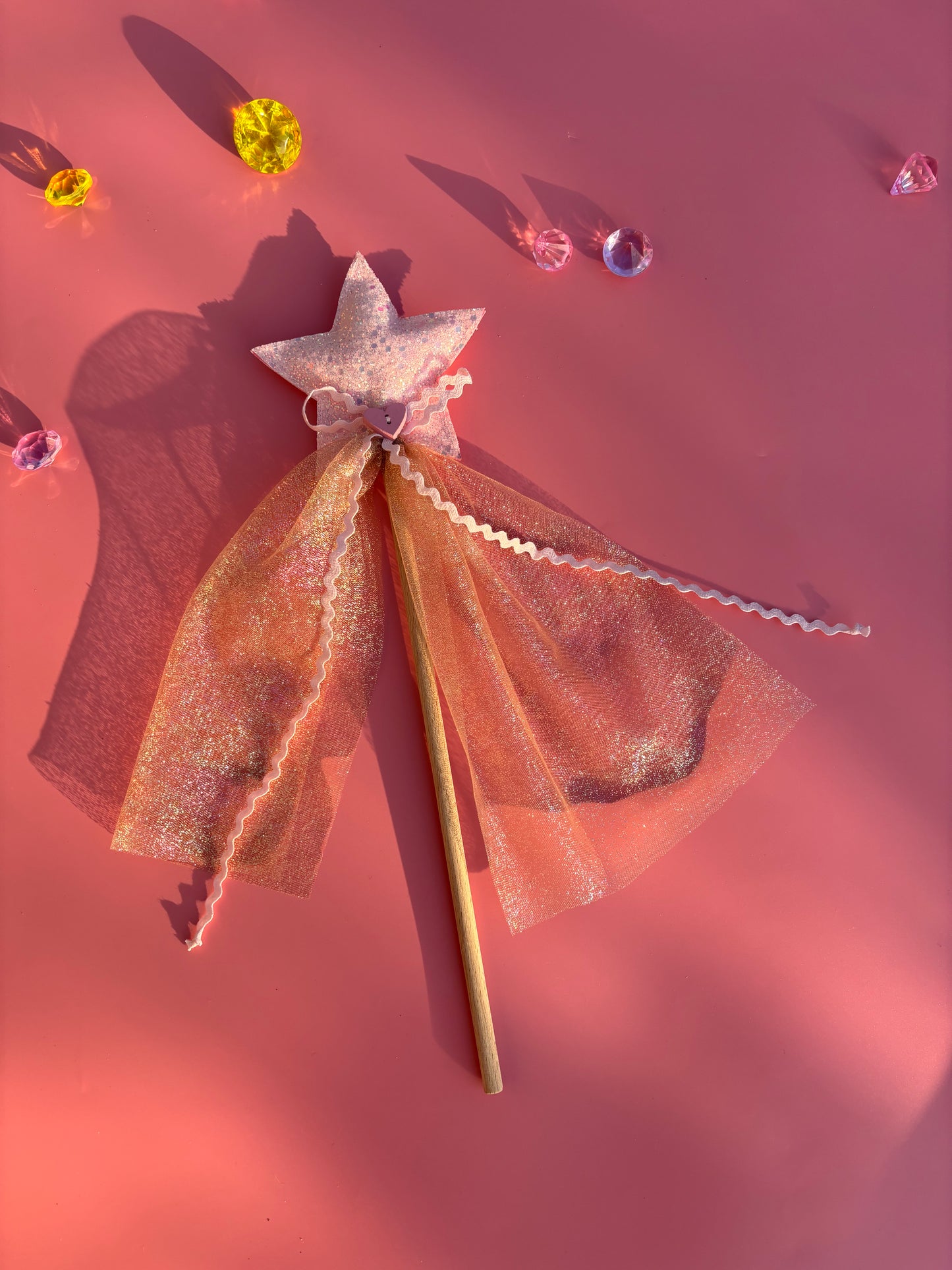 Rózsaszín csillagos varázspálca