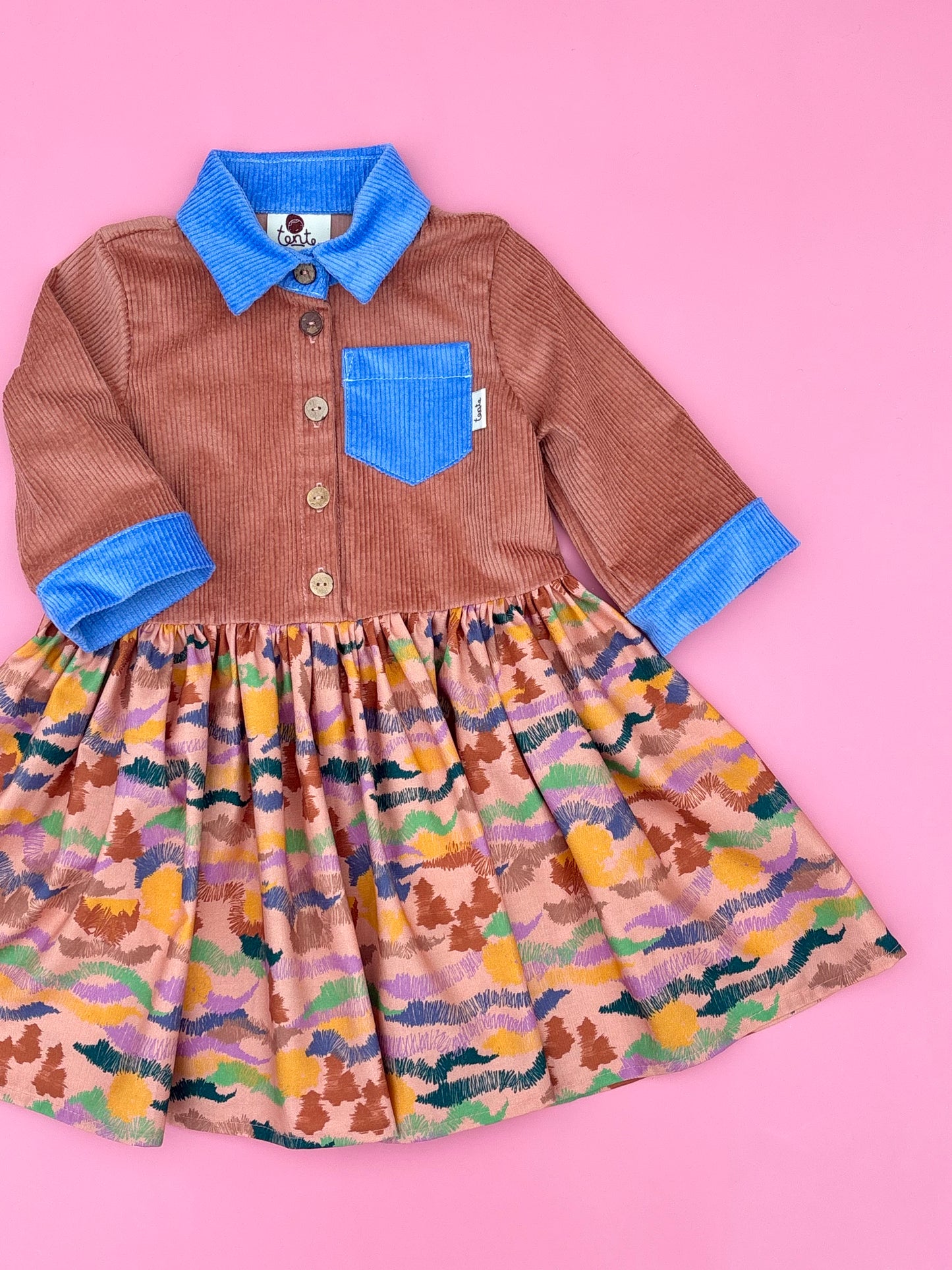 Scribbled shirt dress