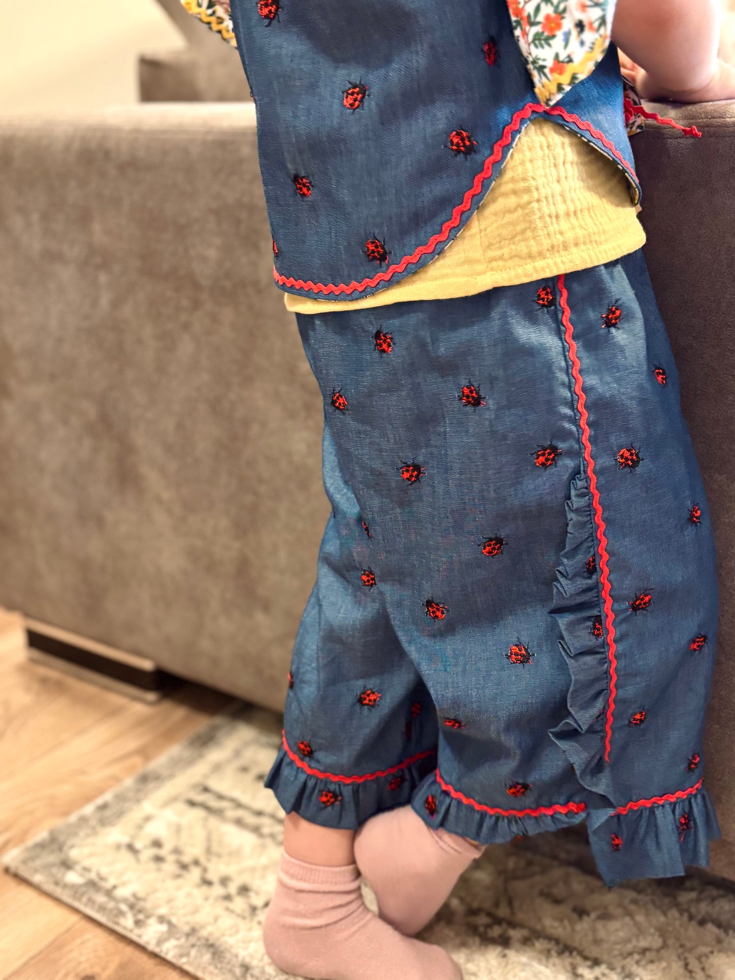 Ladybug ruffled pants