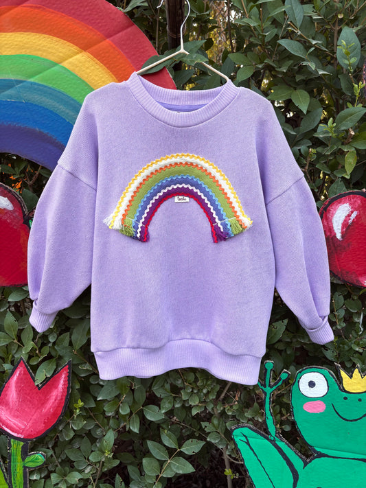 Lila szivárvány pulóver