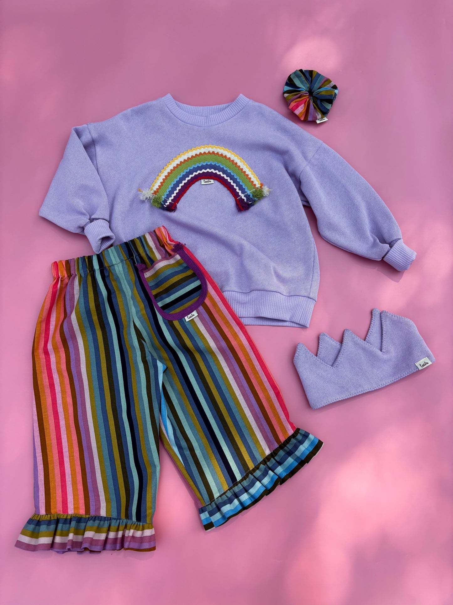 Rainbow ruffled pants