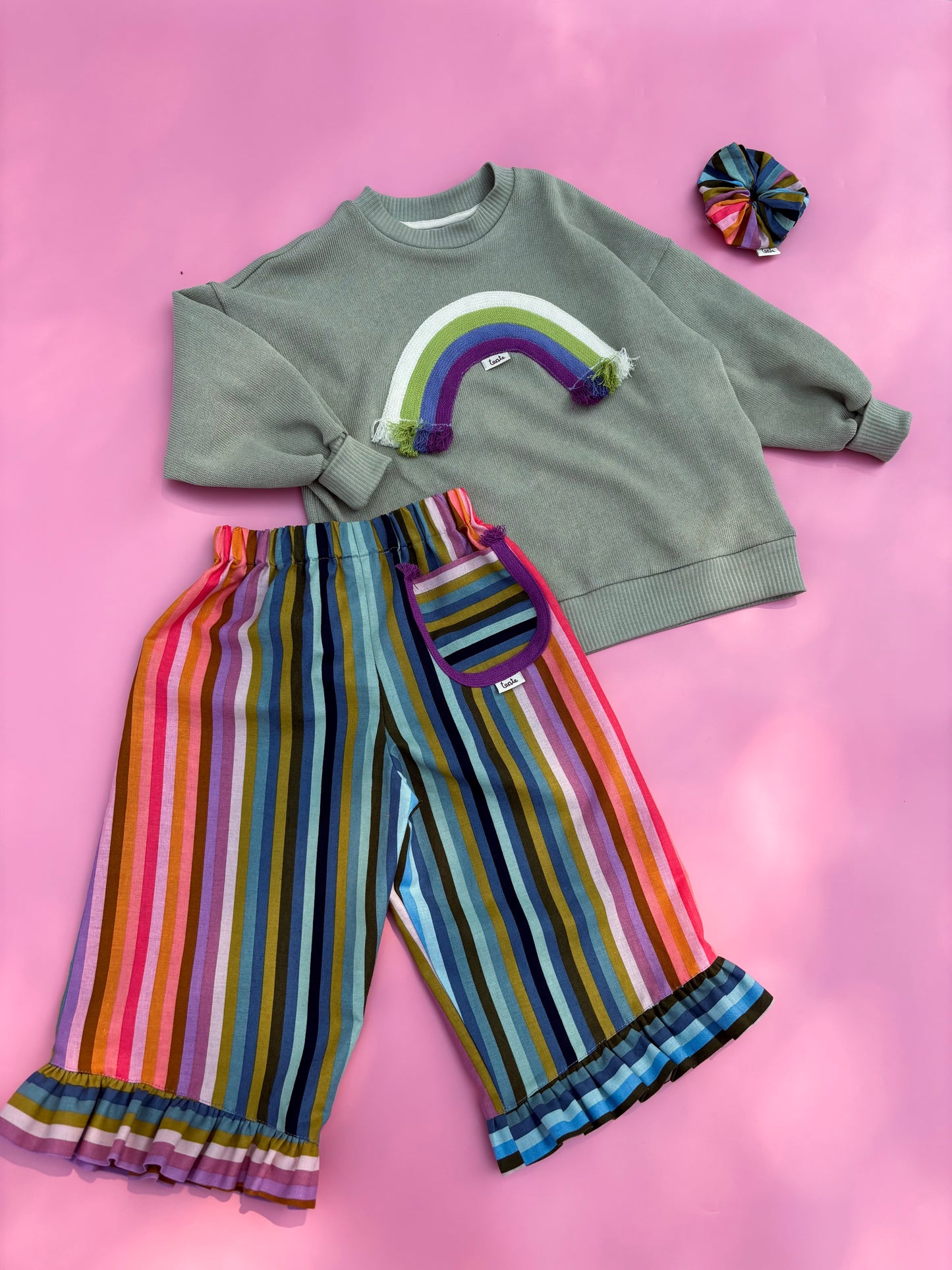 Rainbow ruffled pants