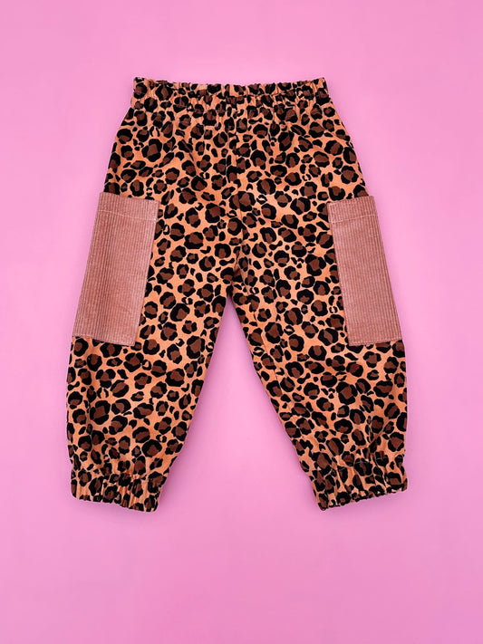 Leopard corduroy pants