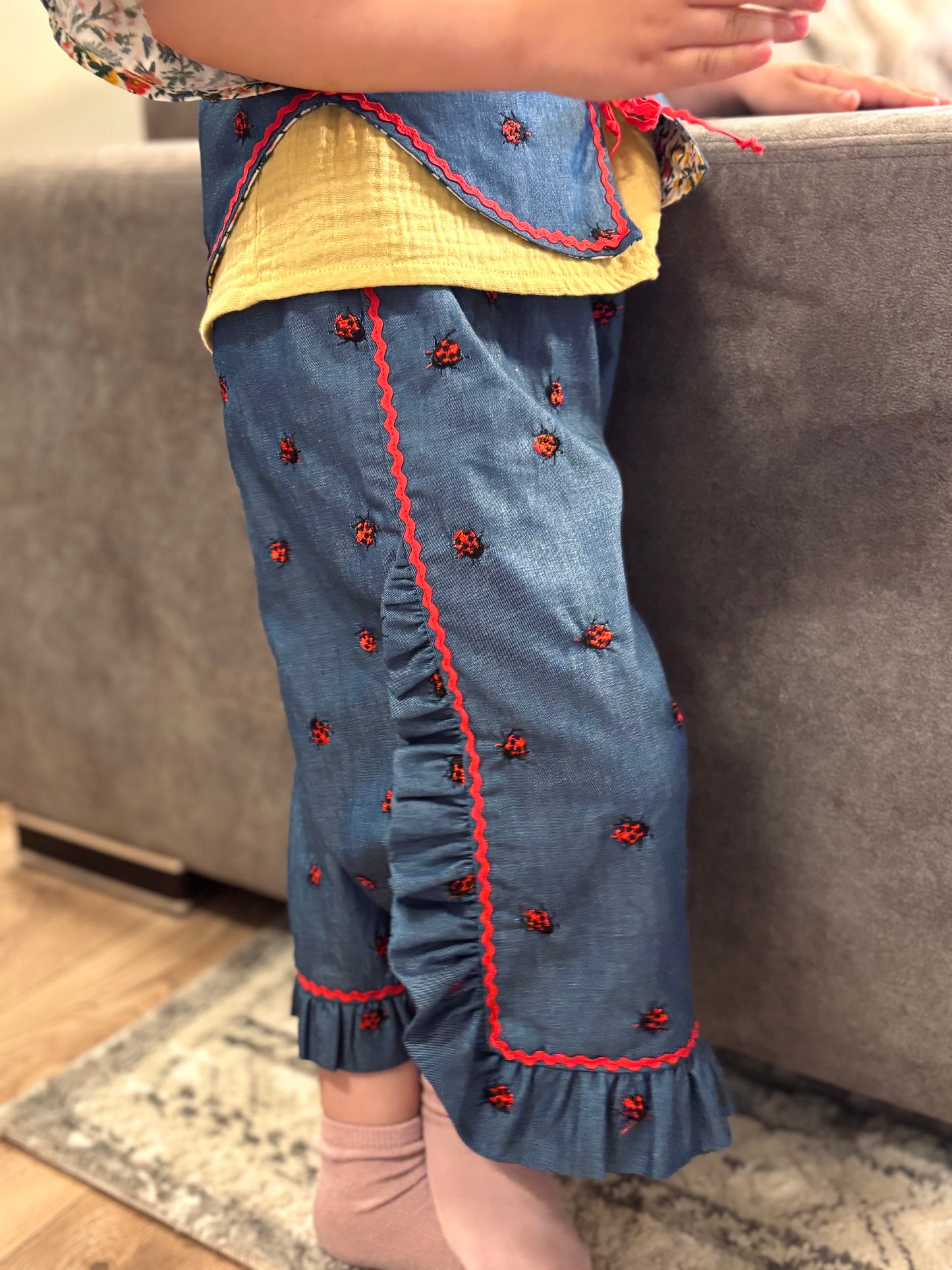 Ladybug ruffled pants