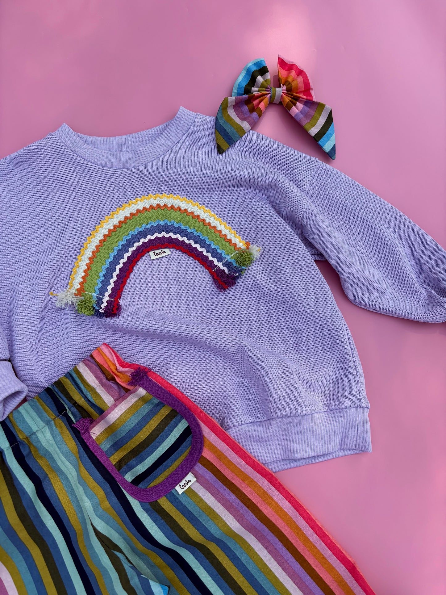 Rainbow ruffled pants