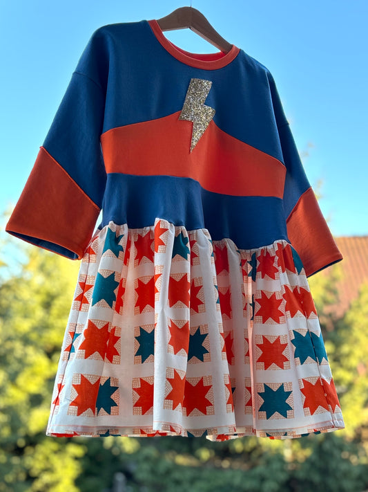 Supergirl narancs-kék ruha