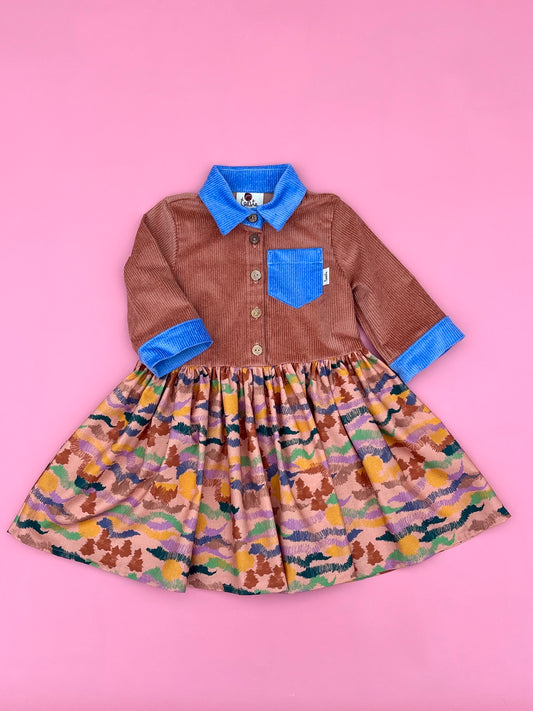 Scribbled shirt dress