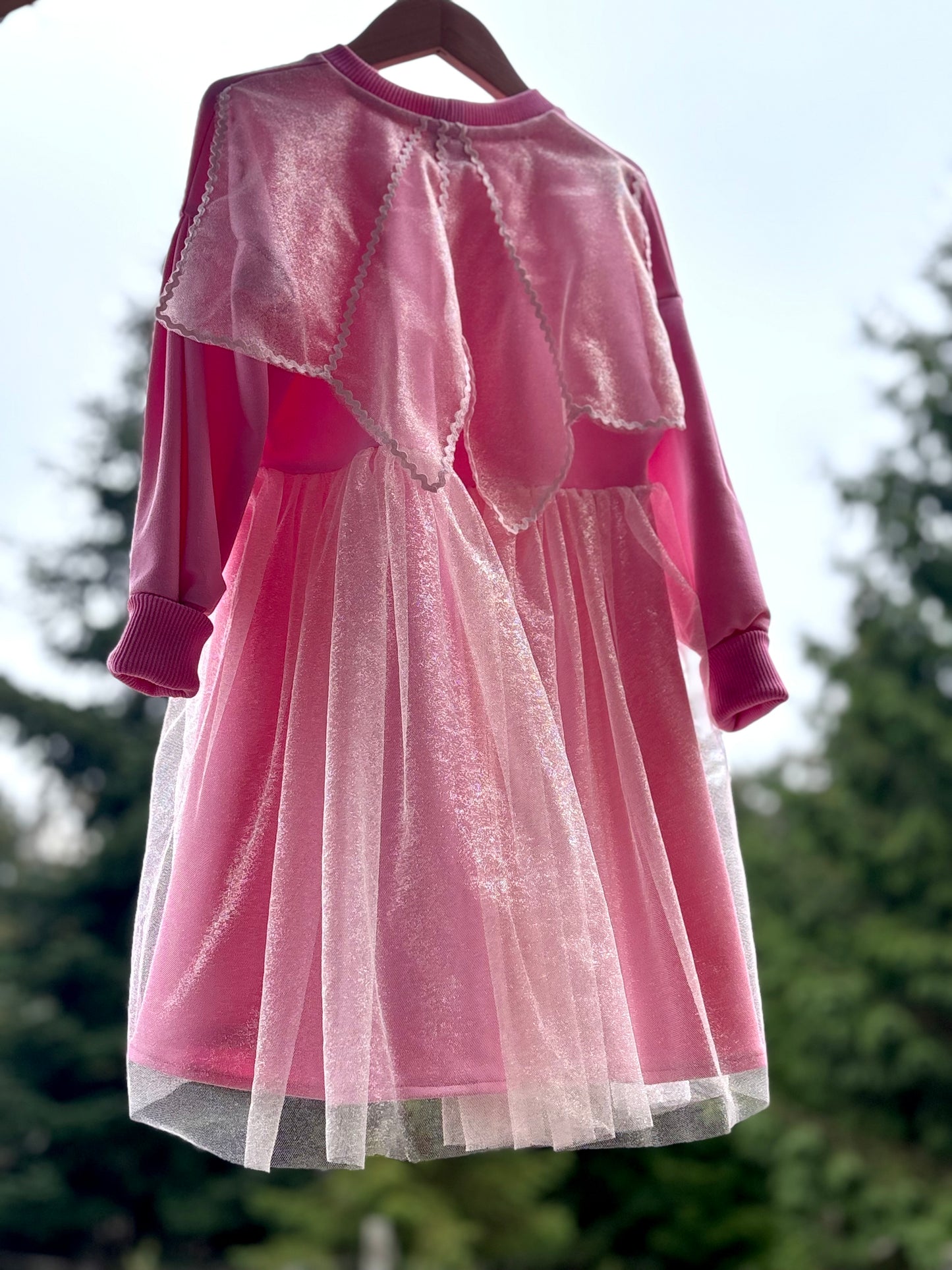 Glittery fairy wing sweatshirt dress