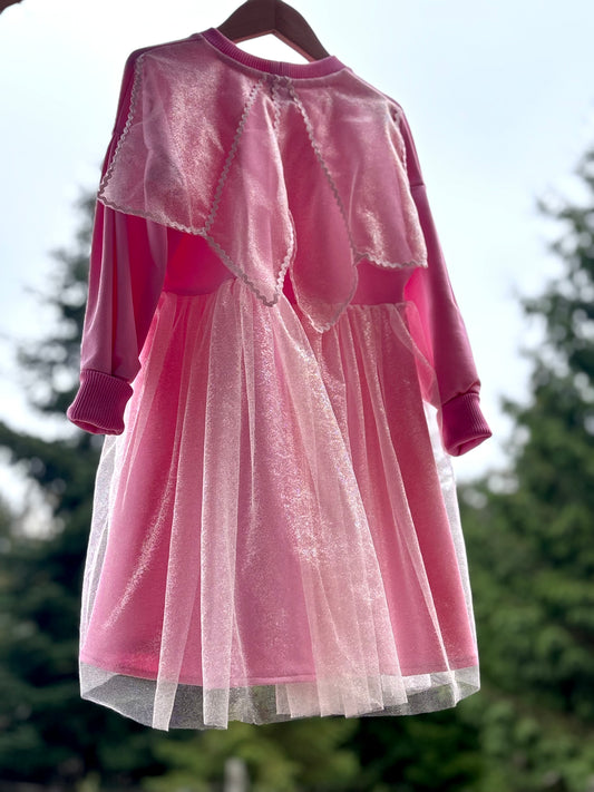 Glittery fairy wing sweatshirt dress