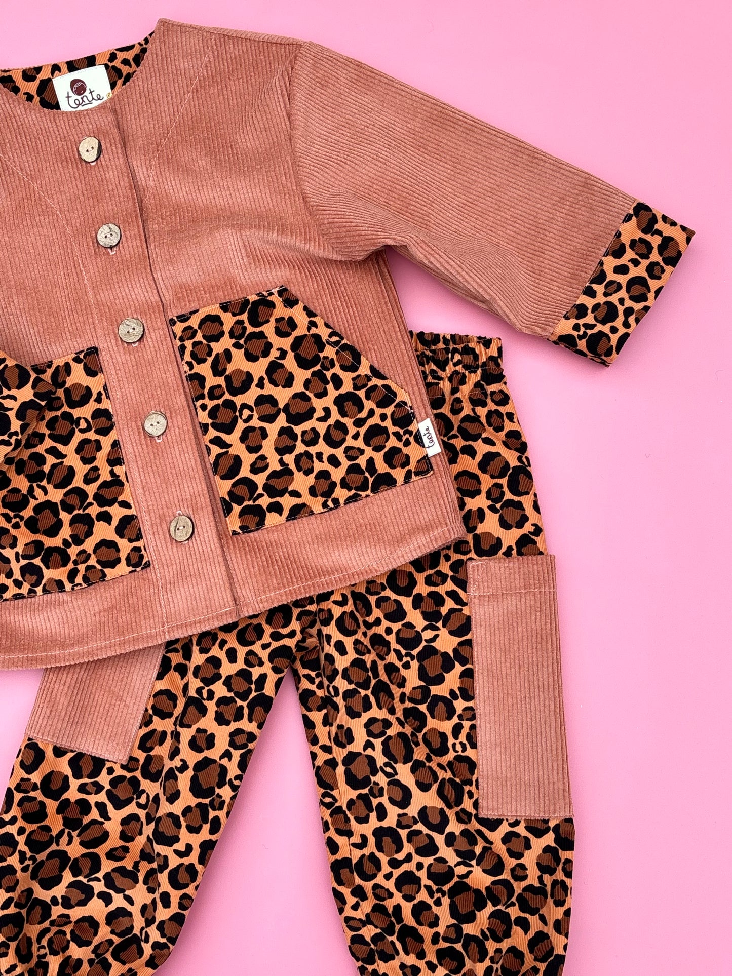 Leopard corduroy pants