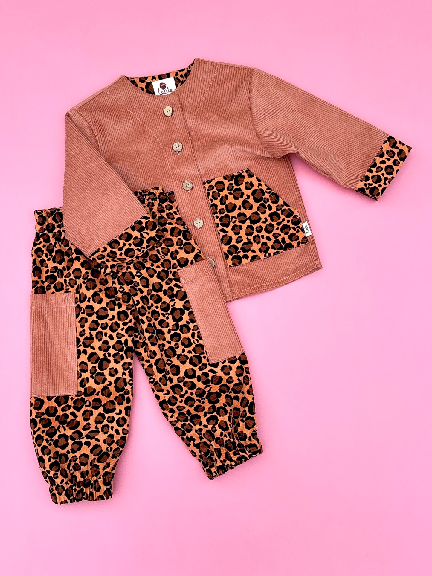 Leopard corduroy pants