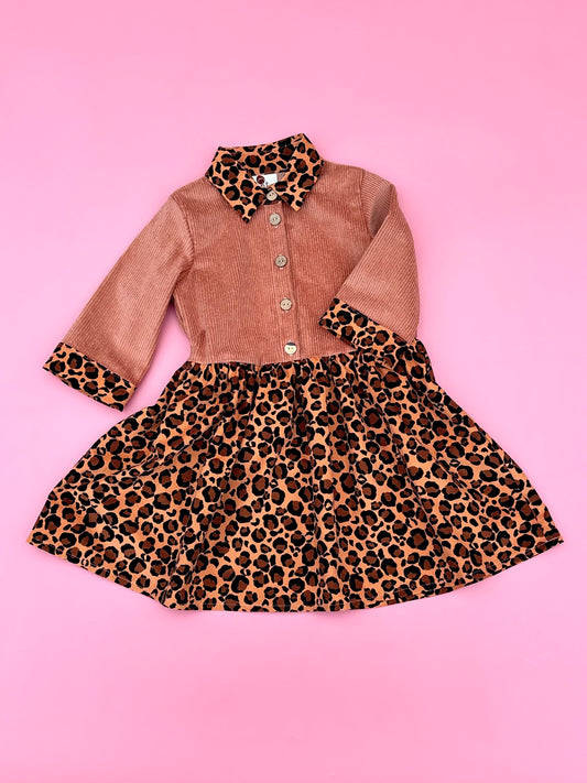 Leopard shirt dress