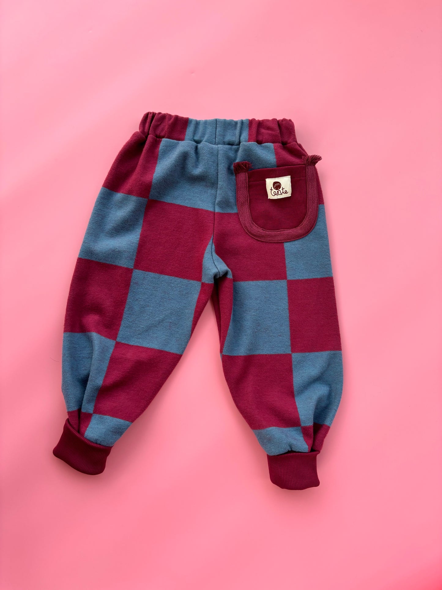 Burgundy checked pants